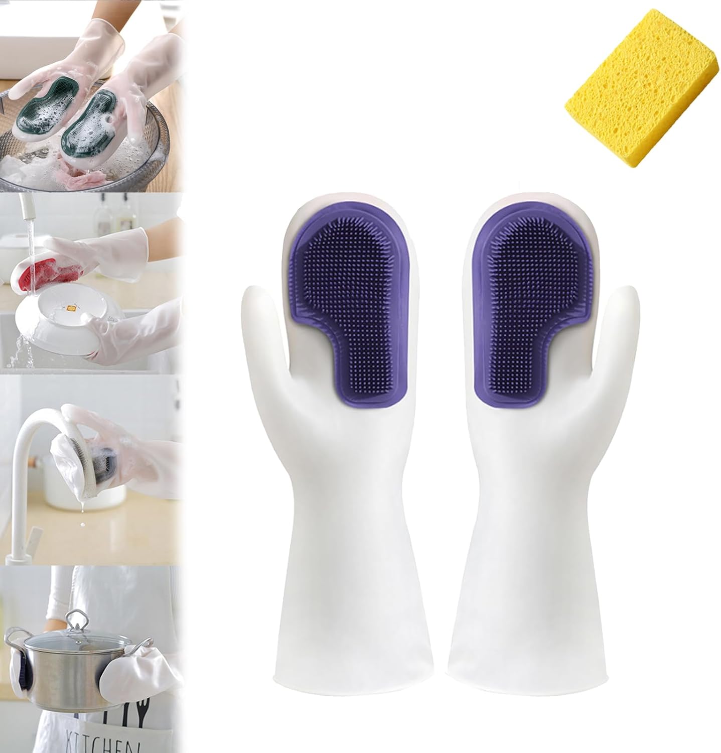 Cetzork Reusable Silicone Dishwashing Gloves