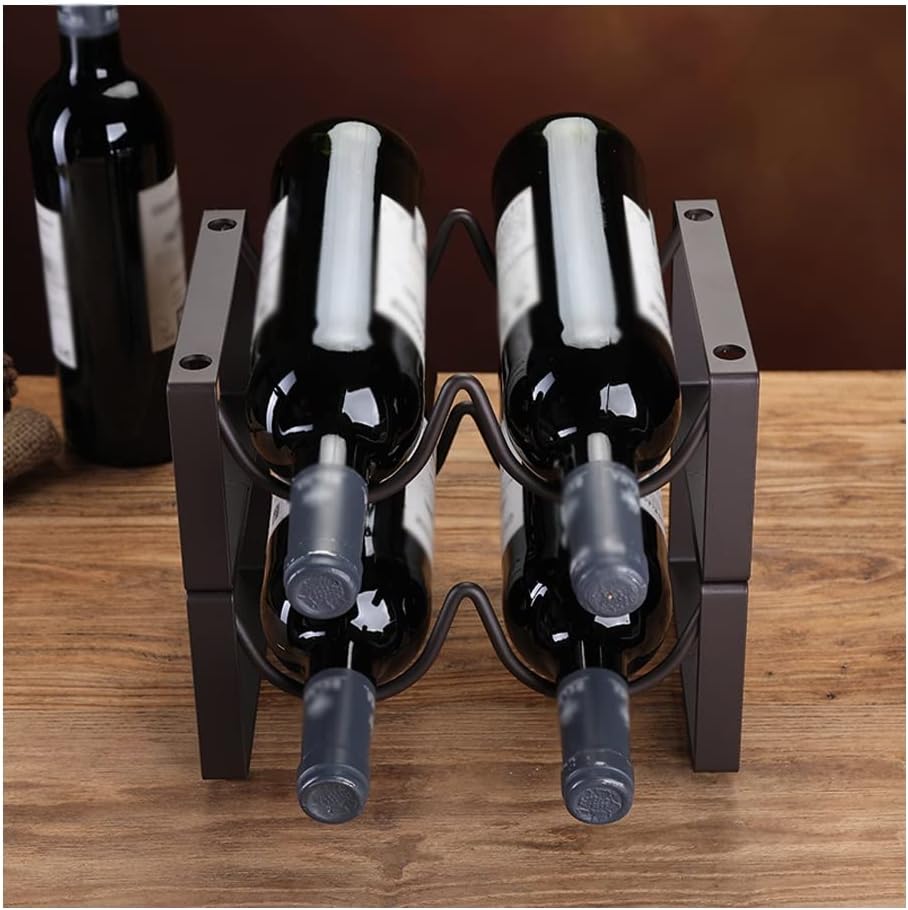 LYRWISHLTD Countertop Wine Holder for 2 Bottles