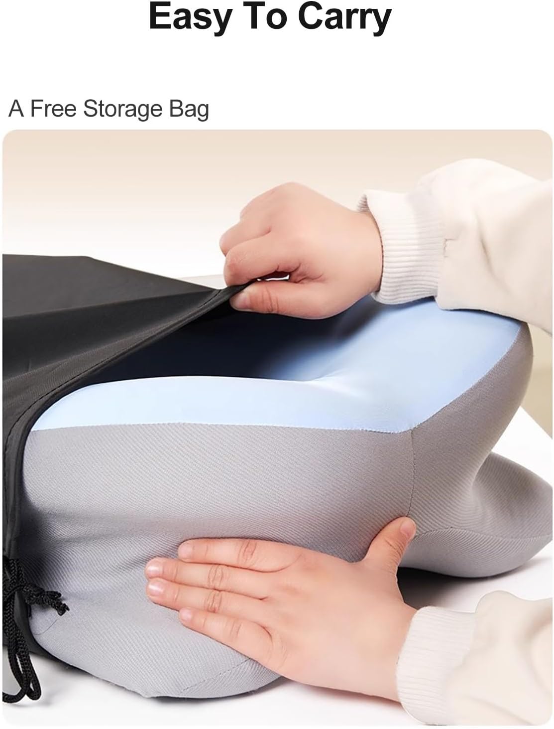 WAHHWF Face Down Pillow with Memory Foam and Removable Cover