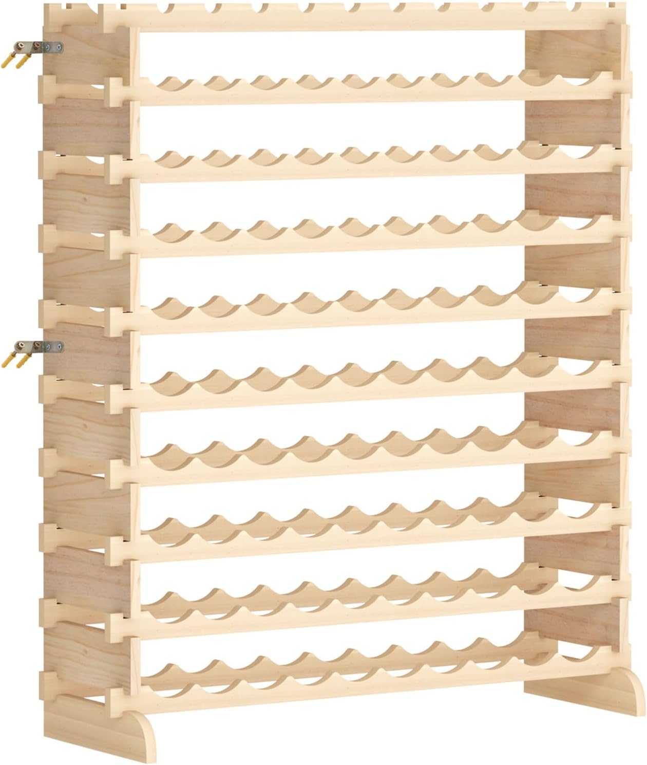 soges 100-Bottle Wine Rack 10-Tier Stackable Storage Shelf