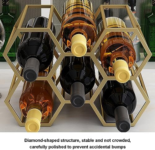 Modern Gold Wine Rack for 5-8 Bottles Durable Stylish