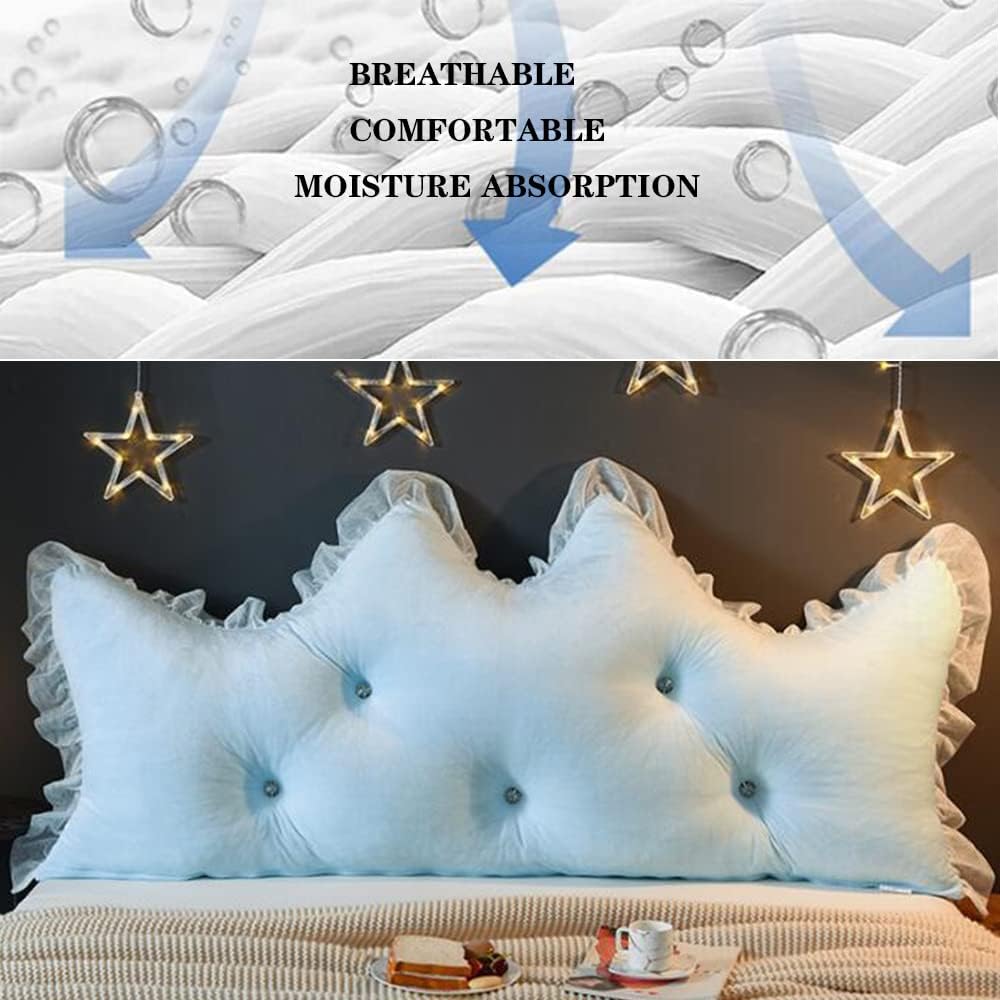 ZZYK Headboard Pillow Fleece Reading Pillow 59 Blue