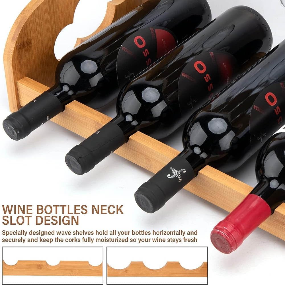 Etlegor Freestanding Wine Rack with Glass Holder