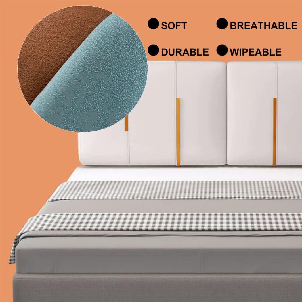 ZZYK Headboard Pillow Faux Leather Comfort Cover for Bed and Sofa