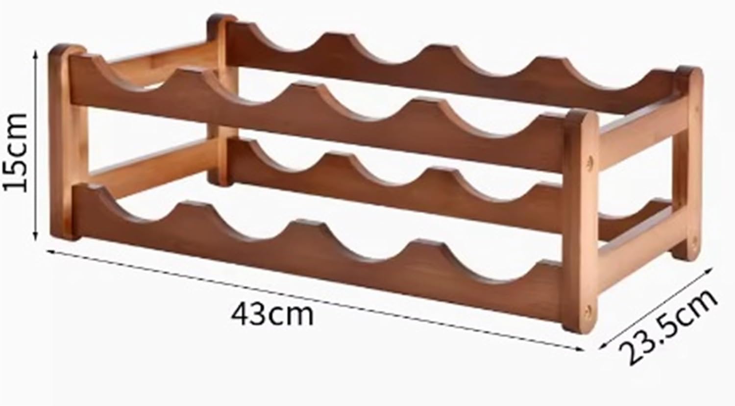 Freestanding Bamboo Wine Rack 2 Layers 8 Bottles