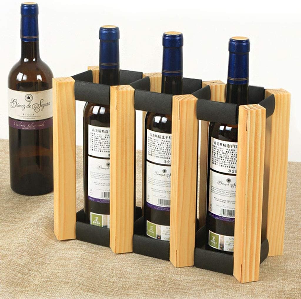 SGSG 6 Bottle Solid Wood Wine Rack Free Standing