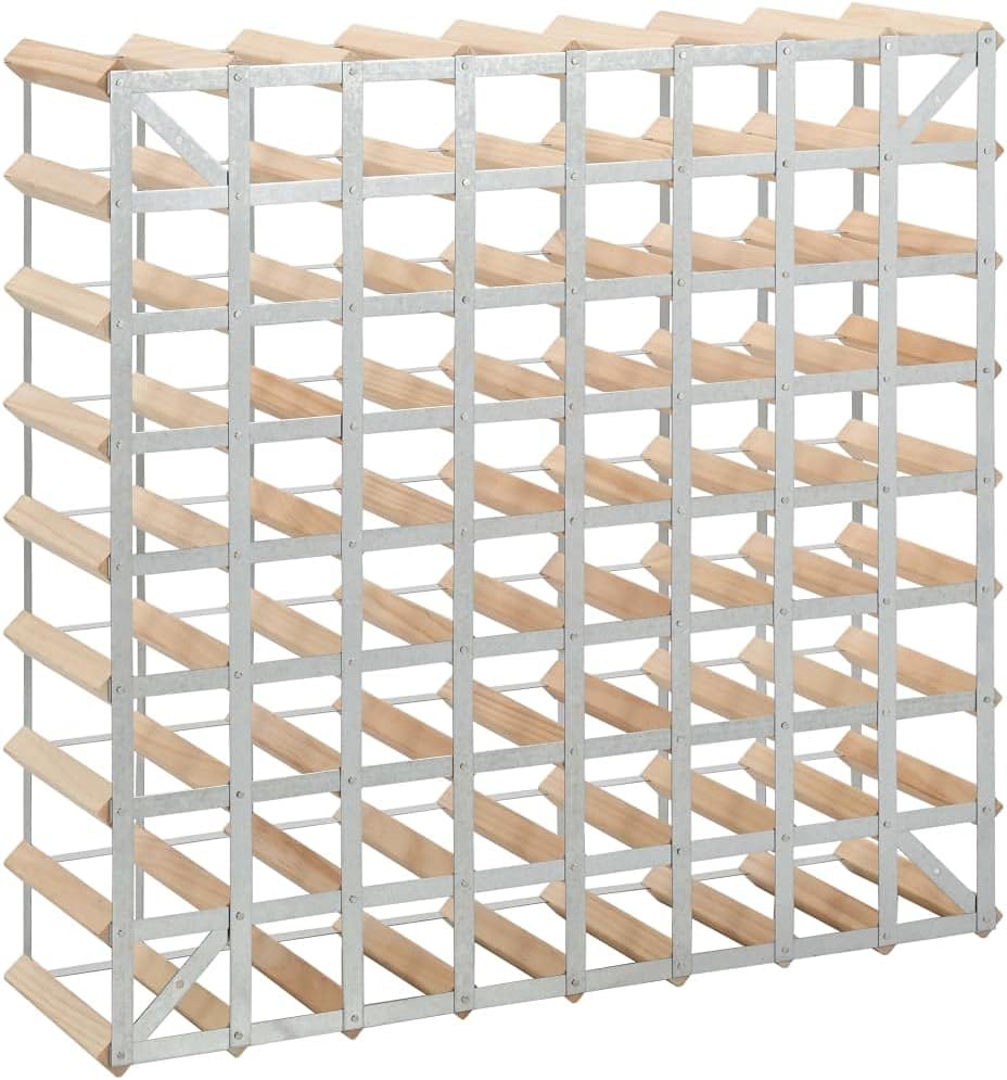 vidaXL Solid Pinewood Wine Rack for 72 Bottles