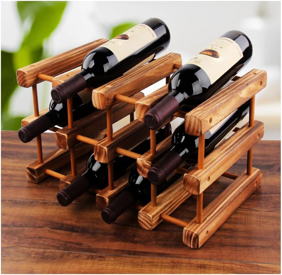 LYRWISHLTD Tabletop Wine Rack with Wooden Design
