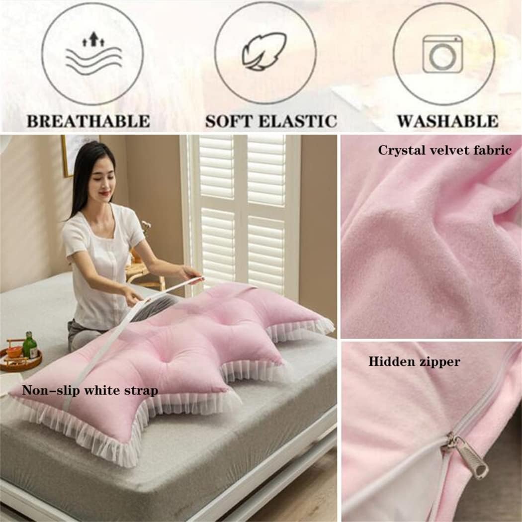ZZYK Reading Pillow Large Backrest Bed Cushion Wedge Support Pink 47120cm Full