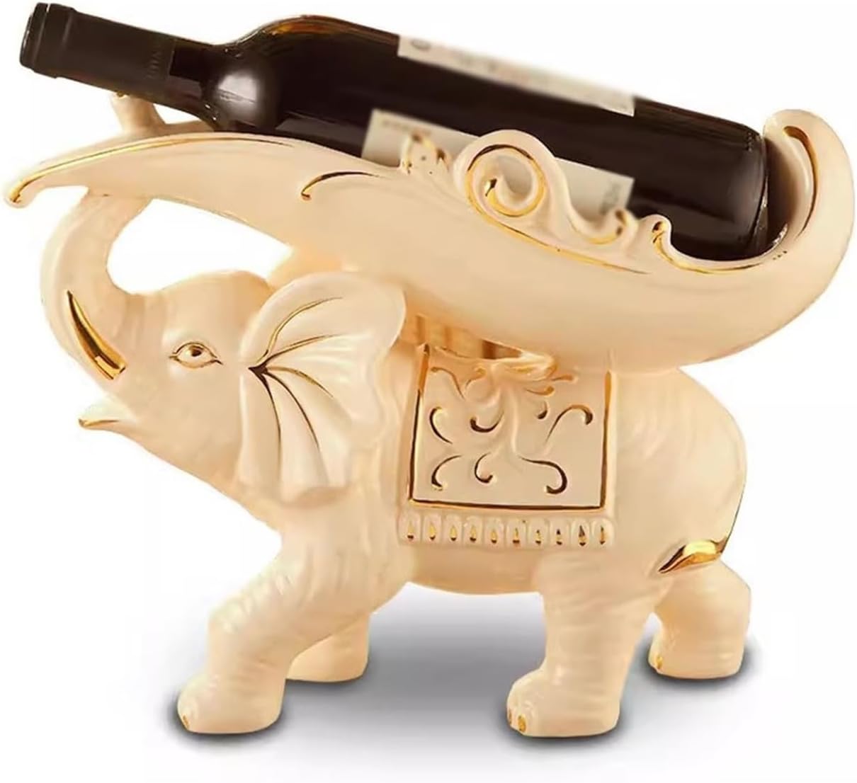 IBONSON Freestanding Wine Rack with Elephant Ornaments