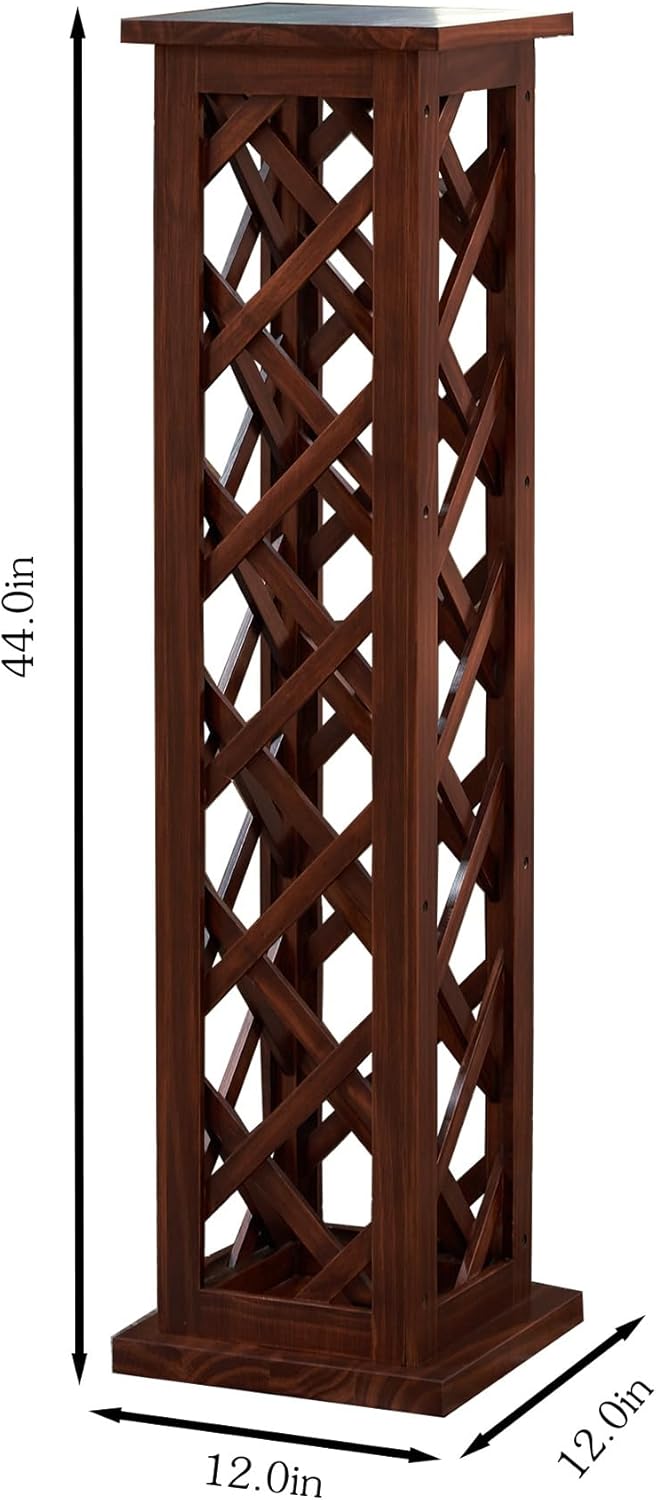 Freestanding Wine Rack in Checkered Design for 10 Bottles