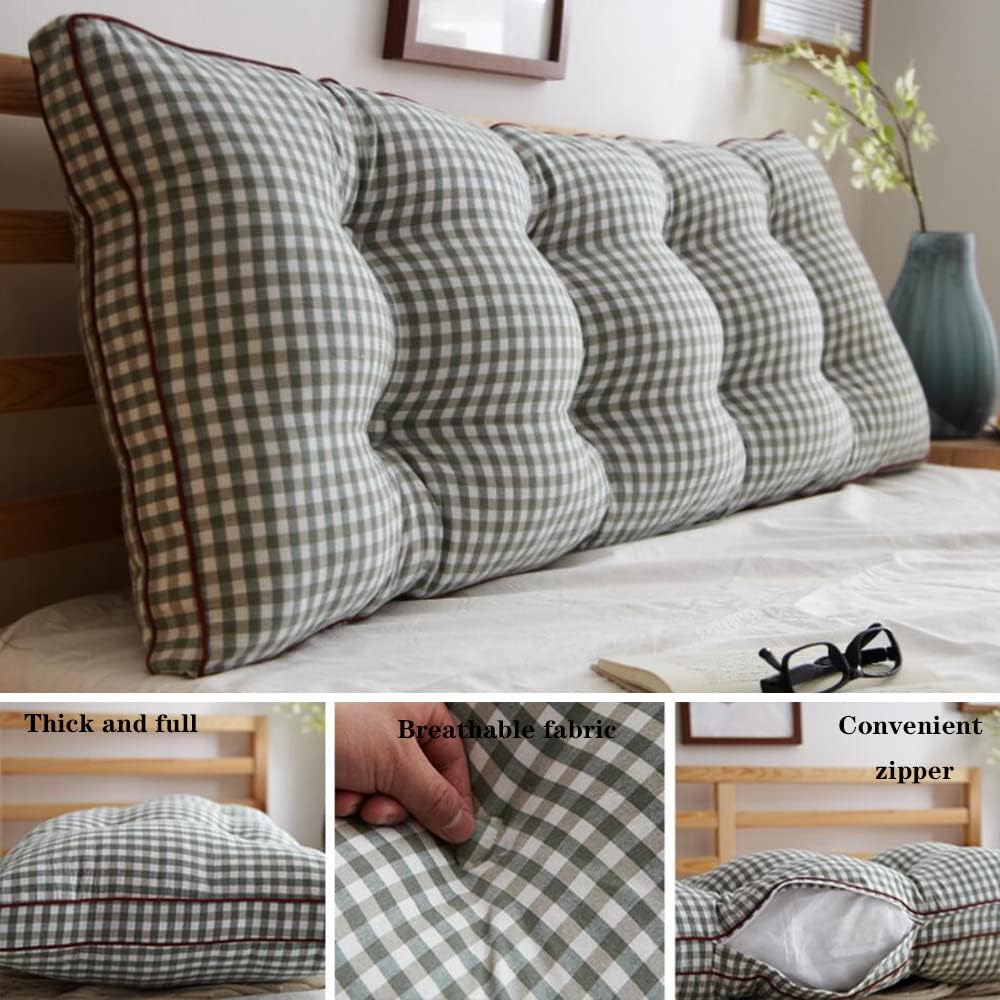 ZZYK Long Rectangular Wedge Pillow with Plaid Fleece