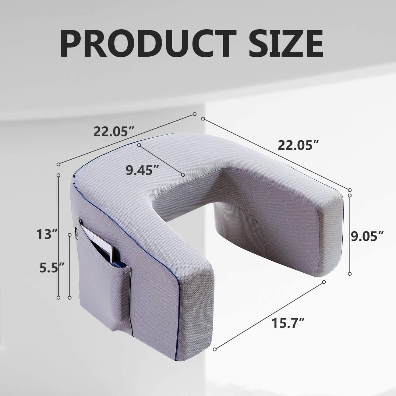 Cooloo8 Reading Pillow with Armrests and Lap Desk
