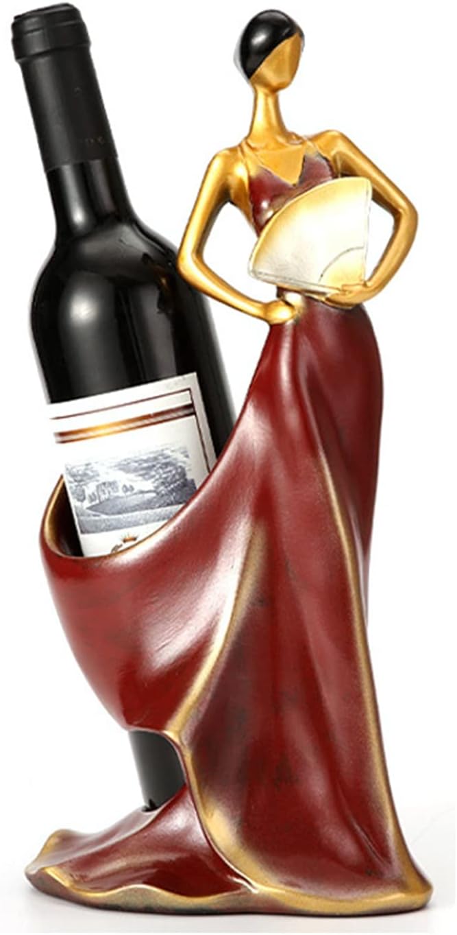 PerGar Dancing Girl Wine Rack Stand Red