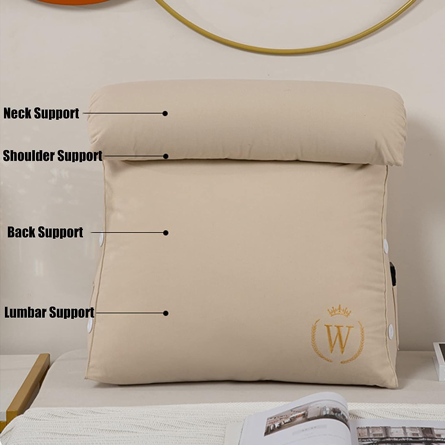 ZSPINJIA Triangle Reading Pillow with Back Support