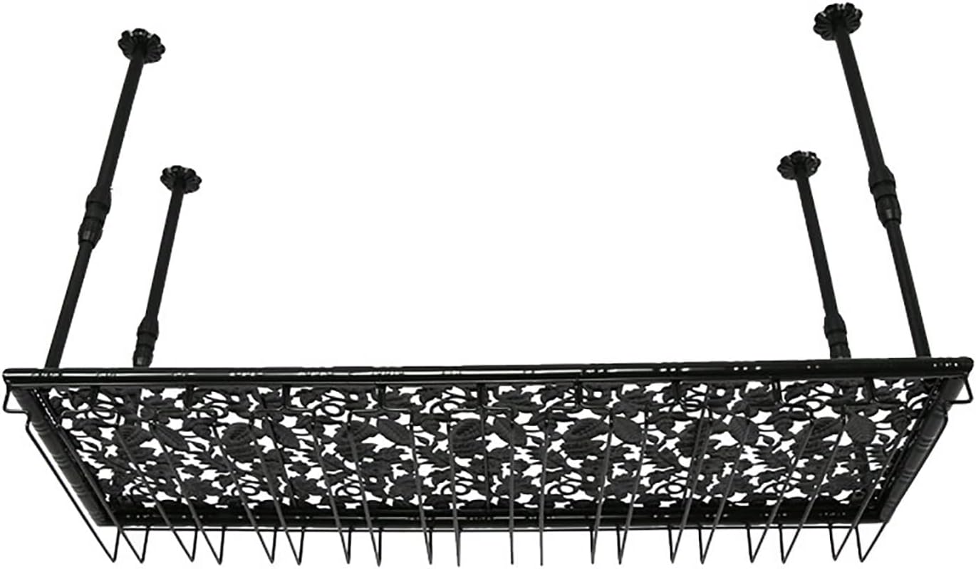 Industrial Retro Wall-Mounted Wine Rack with Adjustable Rods