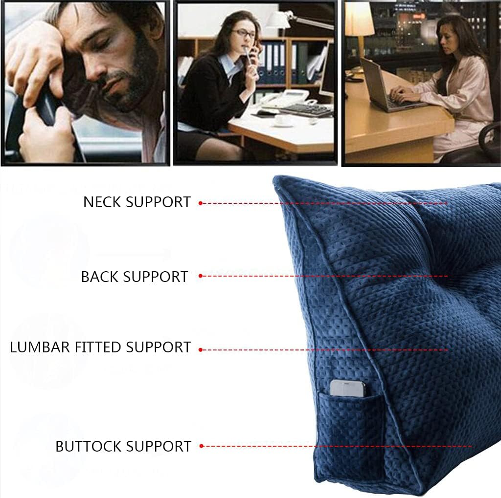 ZZYK 39inch Triangular Headboard Pillow with Removable Cover