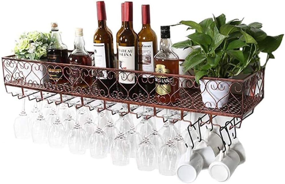 Suuim Vintage Metal Wall Wine Rack Organizer