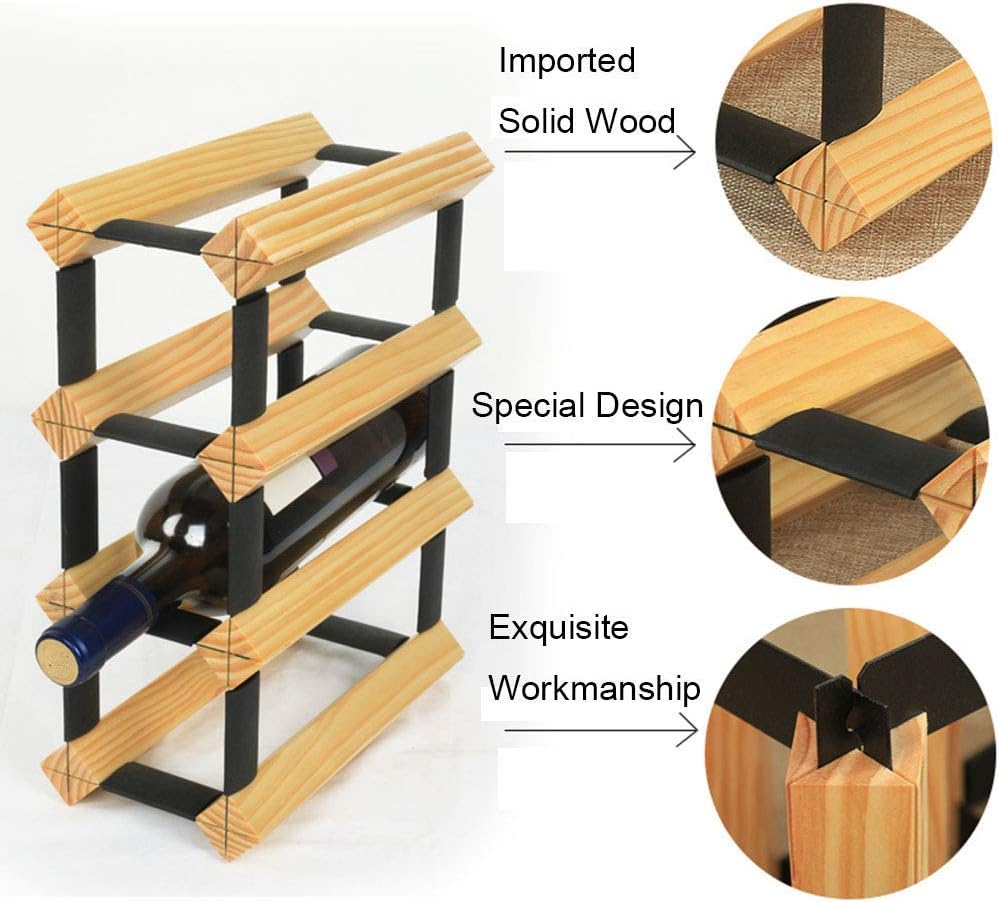 SGSG 6 Bottle Solid Wood Wine Rack Free Standing