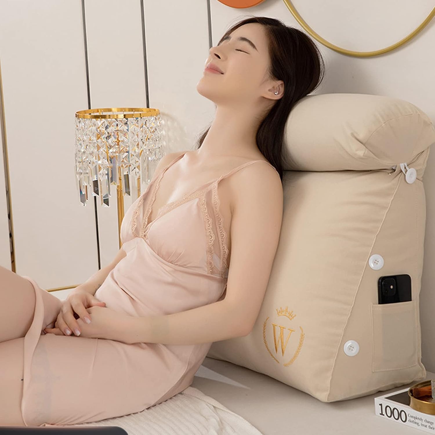 ZSPINJIA Triangle Reading Pillow with Back Support
