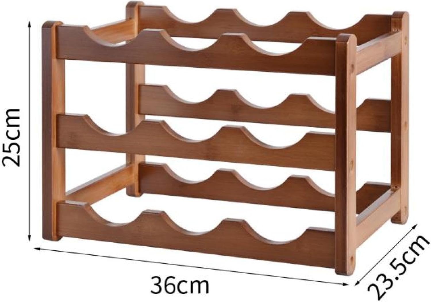 OWKAY Vintage Wooden Wine Rack 3 Tiers