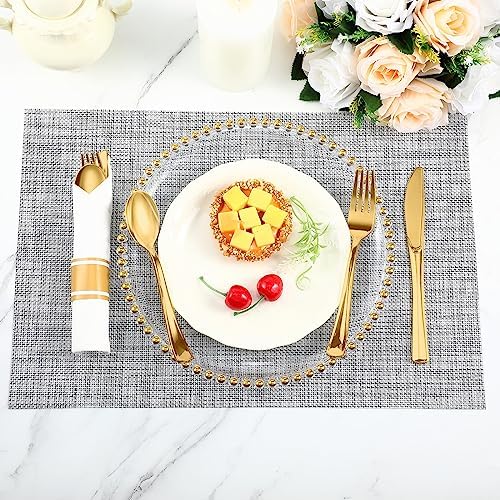 Mifoci 200 Pack Gold Plastic Cutlery Set