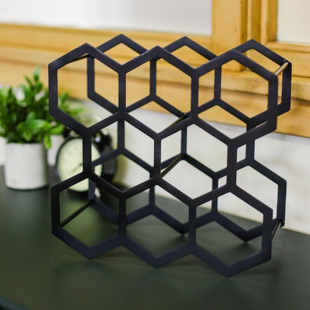 HANLX 8 Bottle Wrought Iron Wine Rack