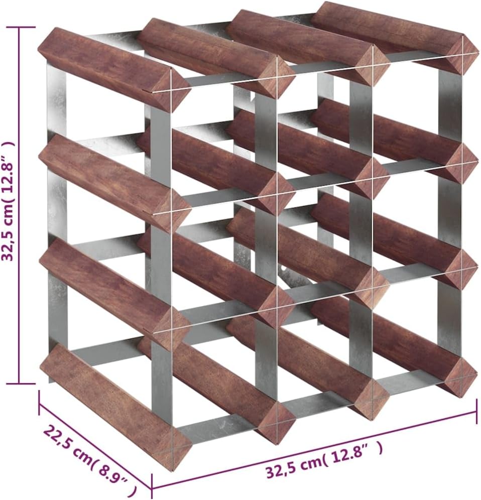 vidaXL Brown Wine Rack - 12 Bottle Storage