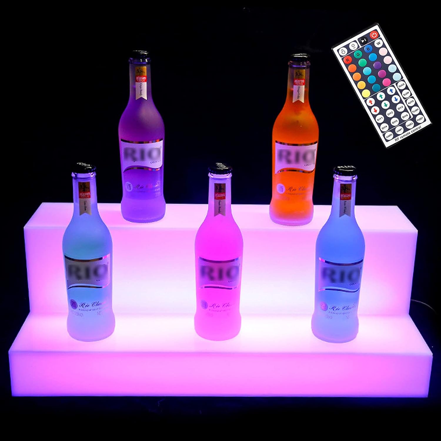 TOYOCC 2 Tier LED Liquor Shelf with Remote Control 1