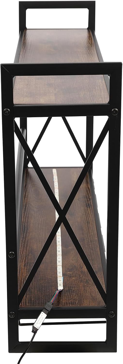 Gagalayong Wall Mounted Wine Rack with LED Light and 6 Glass Holders