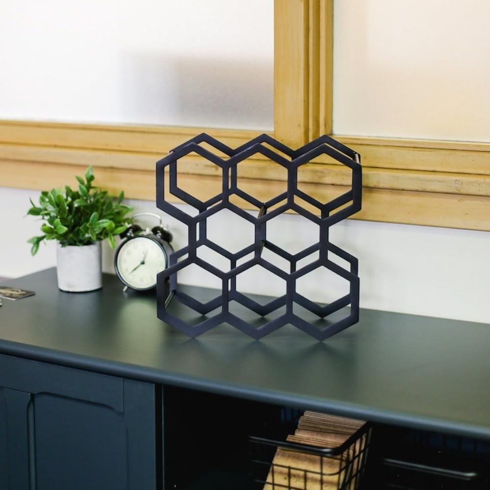 HANLX 8 Bottle Wrought Iron Wine Rack