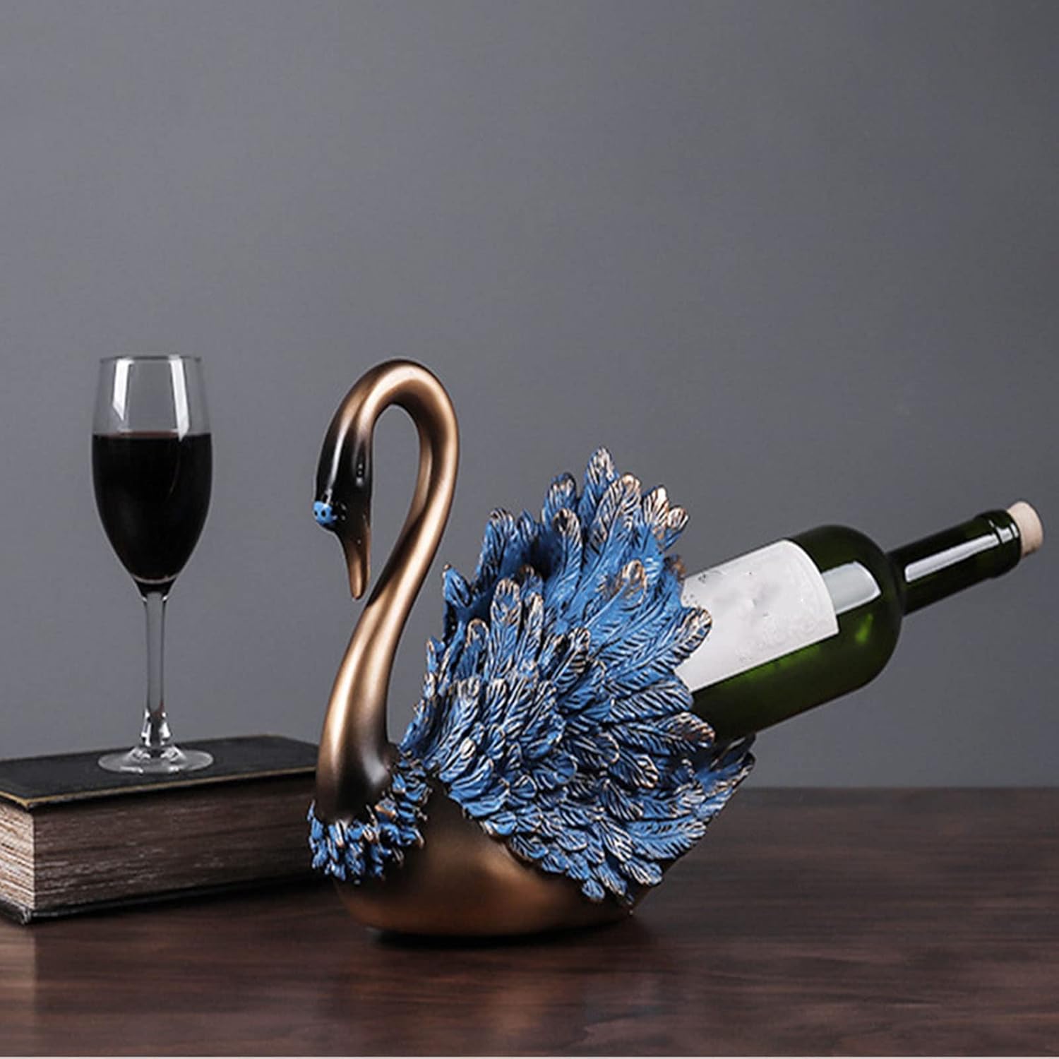 JUSHZ Modern Blue Wine Rack Resin Holder