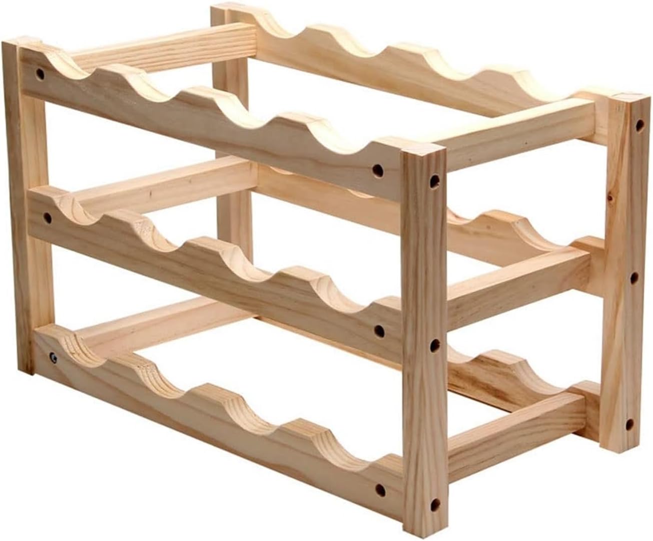 Freestanding 3-Tier Wine Rack for 12 Bottles