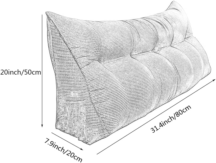 ZZYK Rural Style Triangular Reading Pillow with Washable Cover