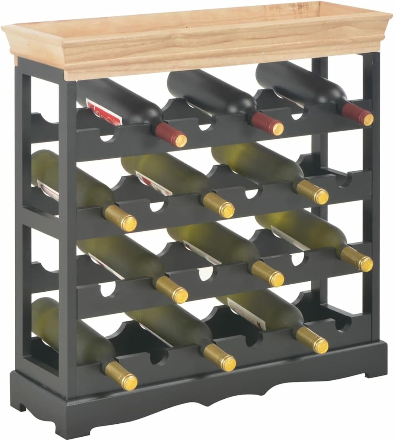 Camerina Black Wine Storage Cabinet 24-Bottle Rack