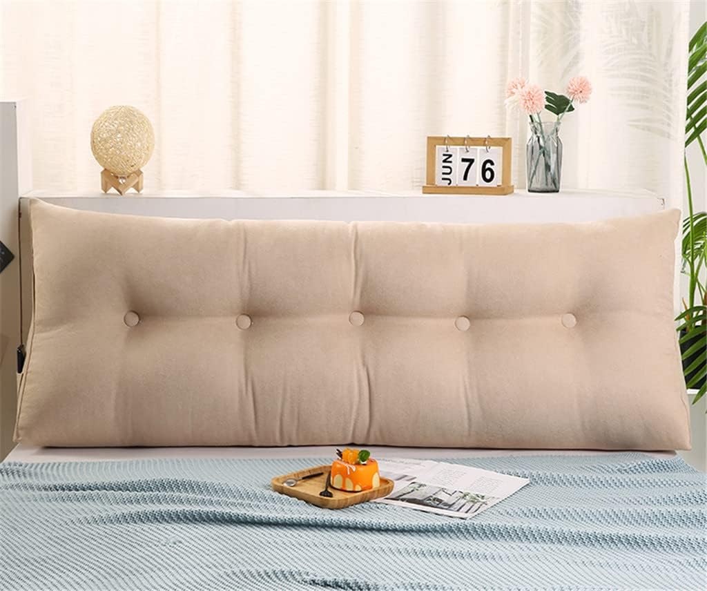 ZZYK Triangular Headboard Pillow 59inch Beige Comfort Cushion