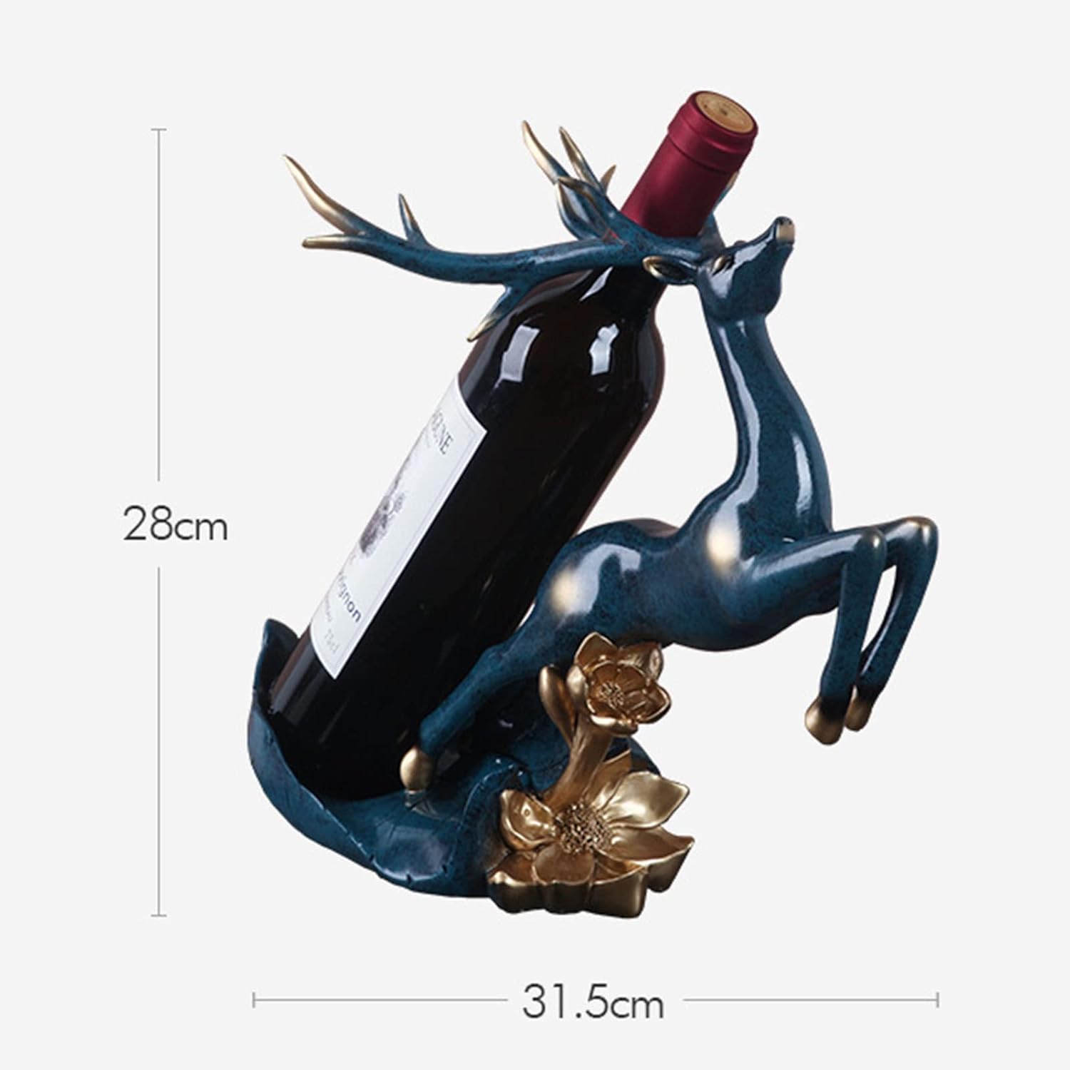 JUSHZ Tabletop Wine Rack Gold Modern Decor