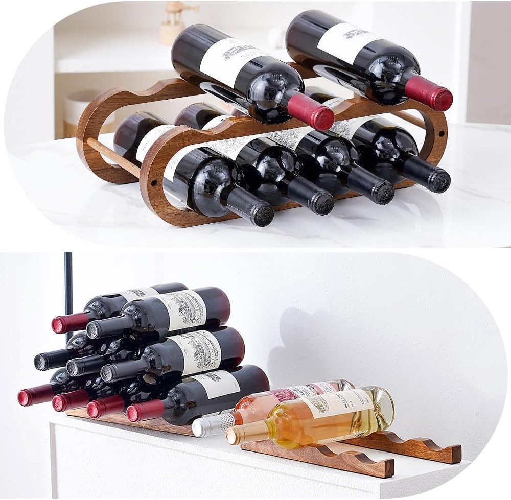 Aixboumo Wine Rack - 3 Pack with 2 Sizes Adjustable