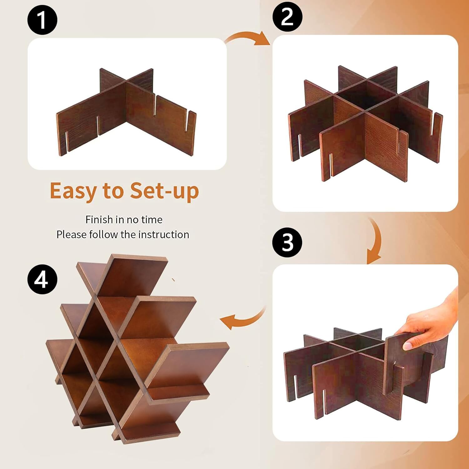 Countertop Wine Rack for 8 Bottles Auburn Mahogany