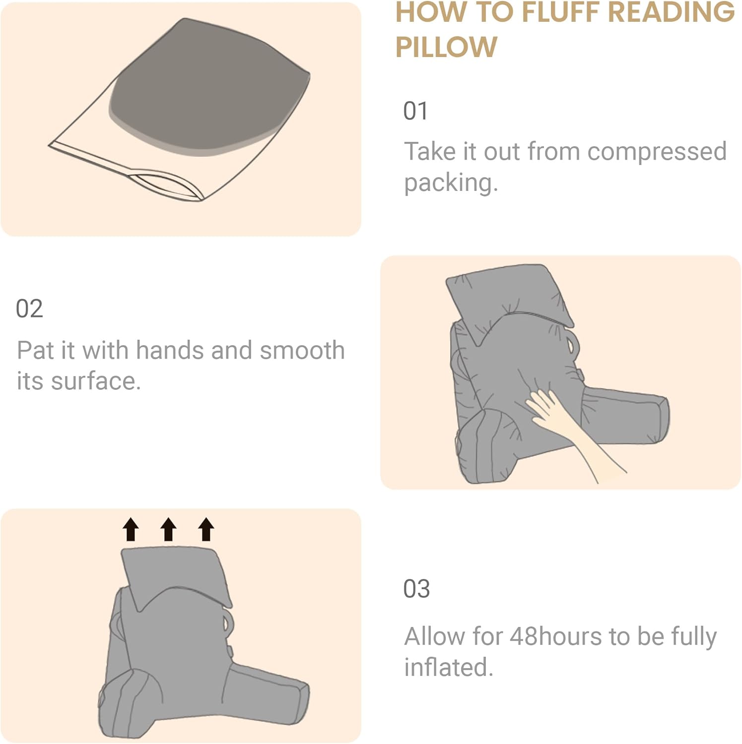 Unisakey Portable Reading Pillow with Headrest and Pockets