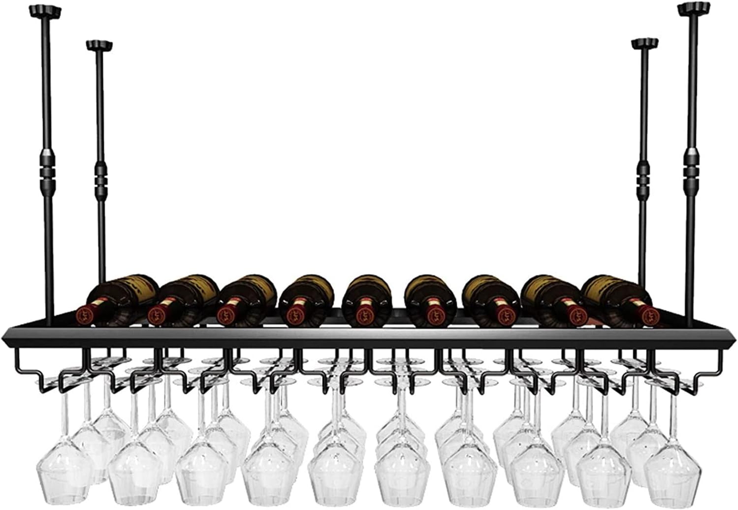 ALDEPO Adjustable Wine Rack Ceiling Bar for Horizontal Storage