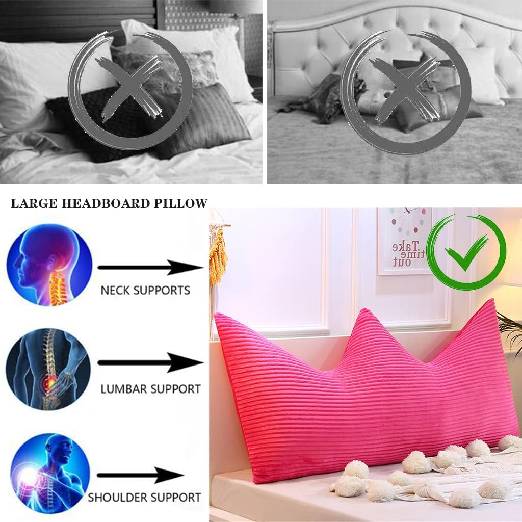 ZZYK Large Wedge Pillow Fleece Reading Pillow Pink 47 Inch