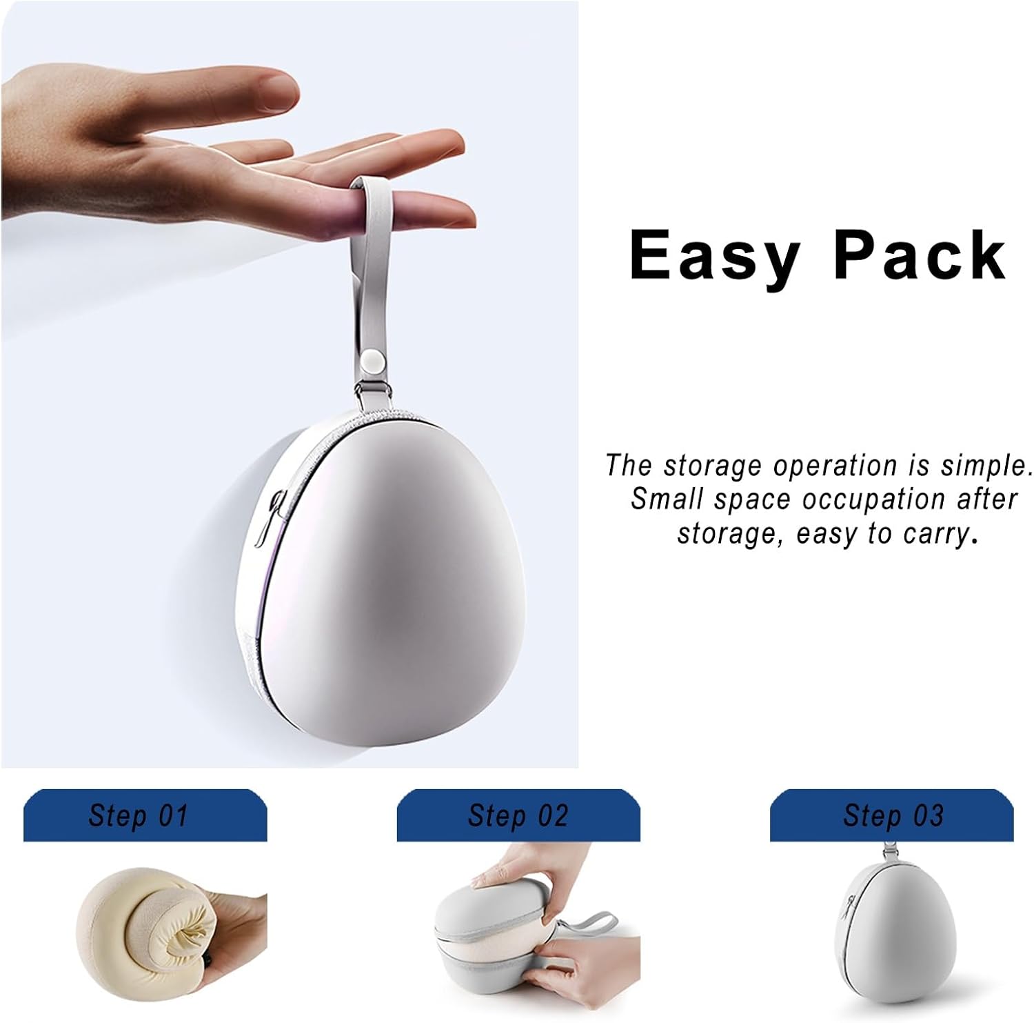 Neck Pillow with Shading Hood Breathable Fabric for Travel and Office