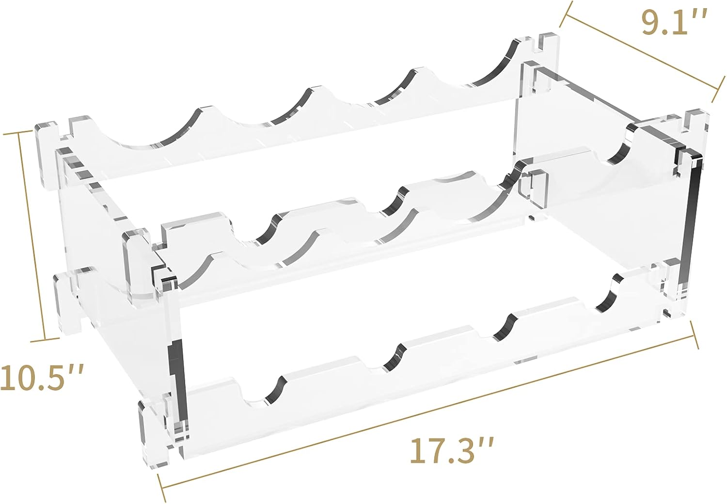 Foozet 8 Bottle Wine Rack Free Standing Transparent