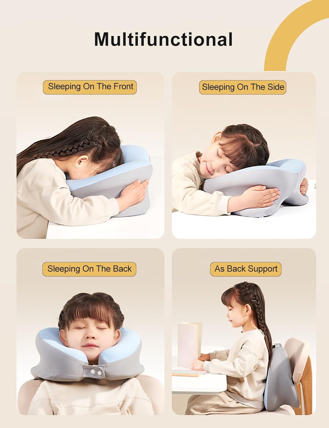 WAHHWF Face Down Pillow with Memory Foam and Removable Cover