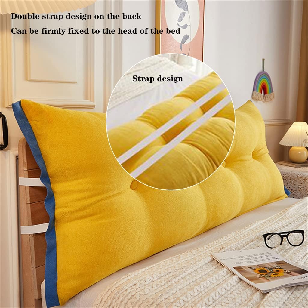 ZZYK Reading Support Pillow with Removable Cover Yellow 47