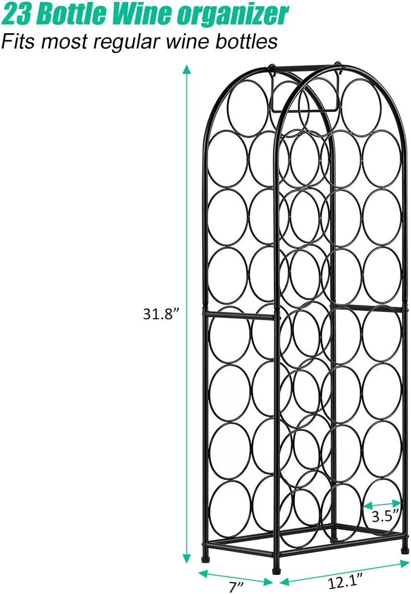 HEOMU 23-Bottle Freestanding Wine Rack Black