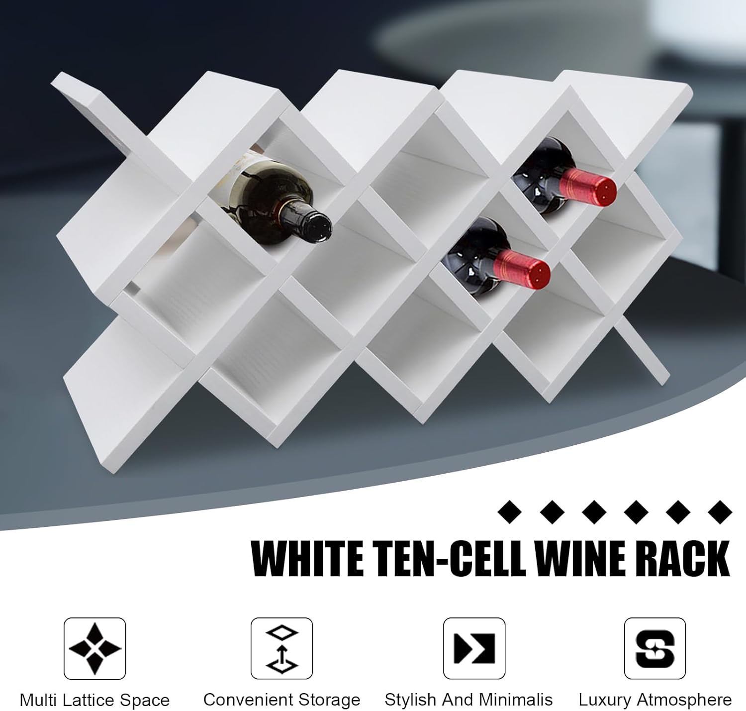 CeRaBuRET Ten-Cell Wall-Mounted Wine Rack