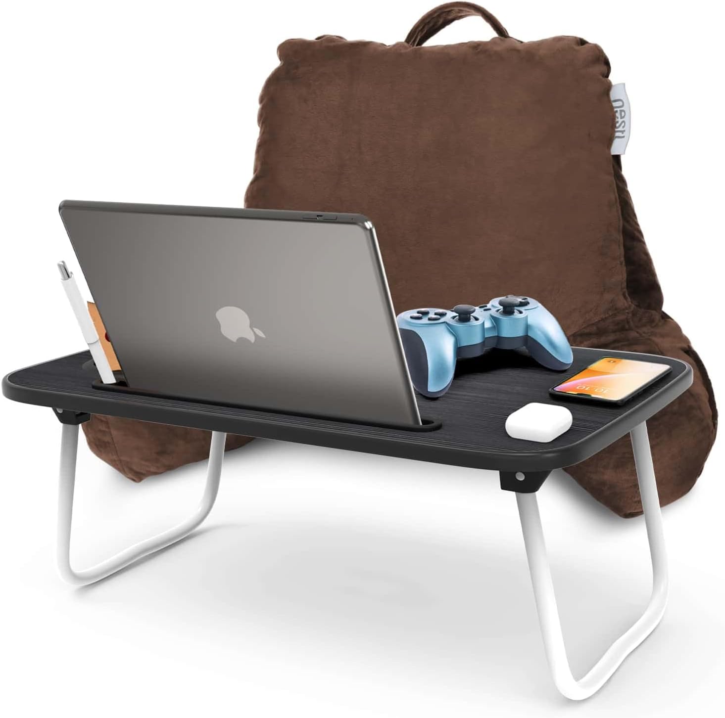 Nestl Reading Pillow with Lap Desk - Brown