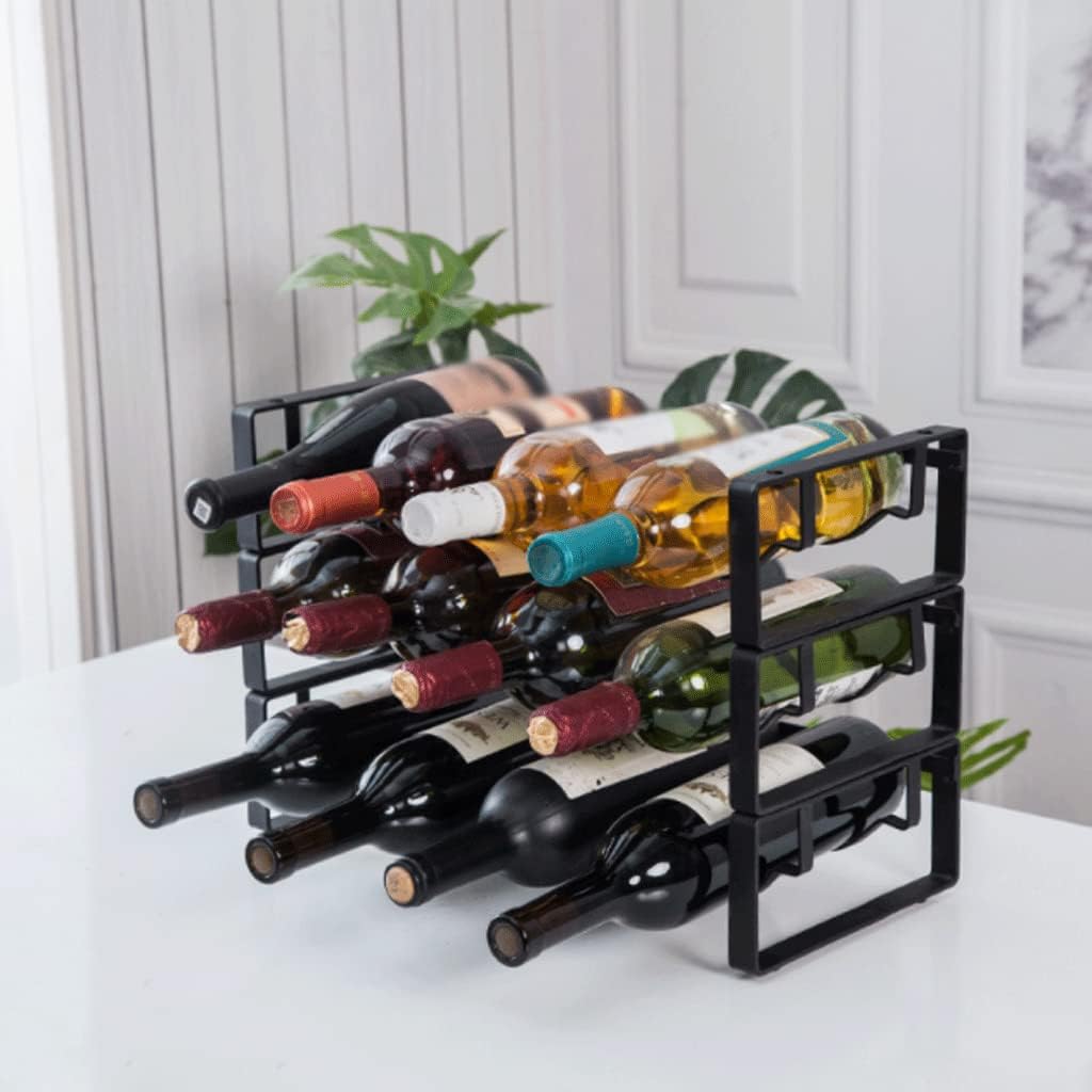 Habiba Wrought Iron Wine Rack with Groove Design